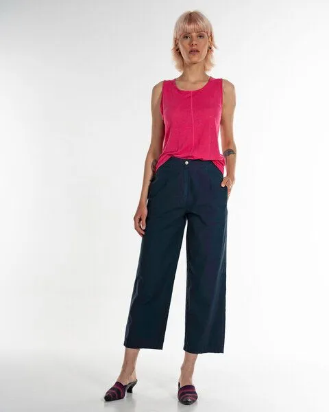 Alma & Lovis Alma & Lovis 7/8 Chino Sommerhose aus reiner Bio-Baumwolle | Summer Pants, Navy (blau), – Produktbild 2 von 3