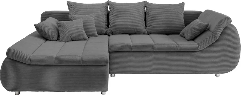 Home affaire Ecksofa Imola, bequem, aktuelle Steppung im Sitz, L-Form, Breite 270cm, wahlweise mit Bettfunktion, Grau, – Produktbild 2 von 8