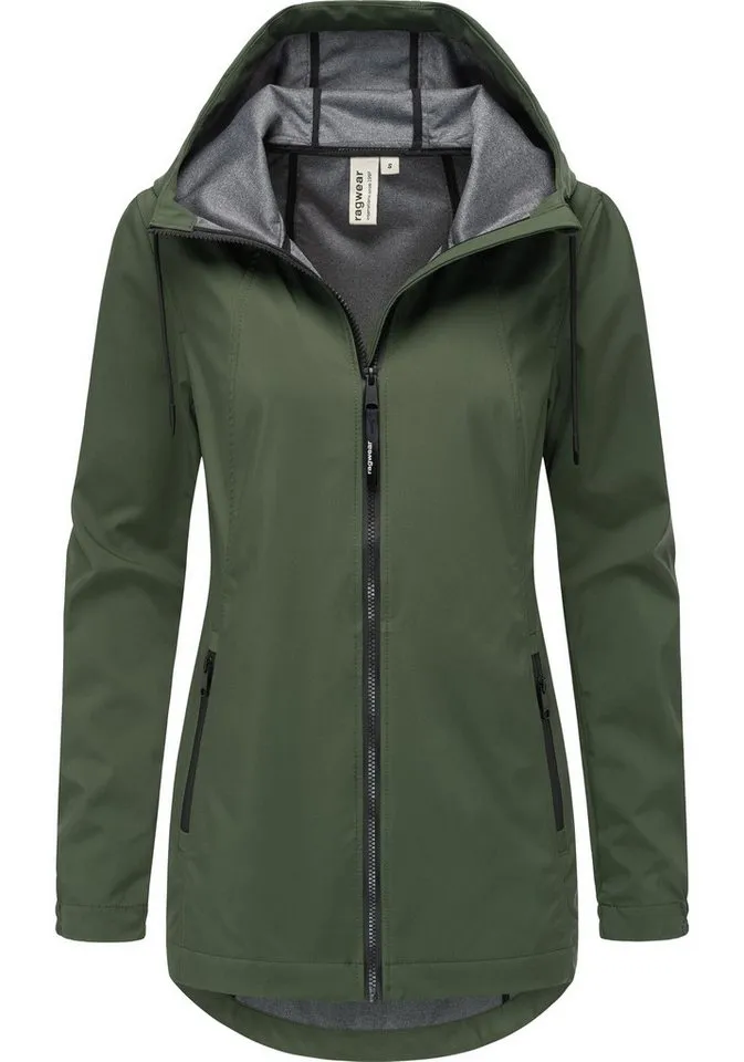 ragwear ragwear Kurzmantel Zuzka Sport Wasserdichter kurzer Übergangsmantel für Damen, Grün, – Produktbild 4 von 4