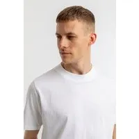 Rotholz Rotholz T-Shirt mit breitem Kragen aus Bio-Baumwolle, Weiss, – Produktbild 2 von 5