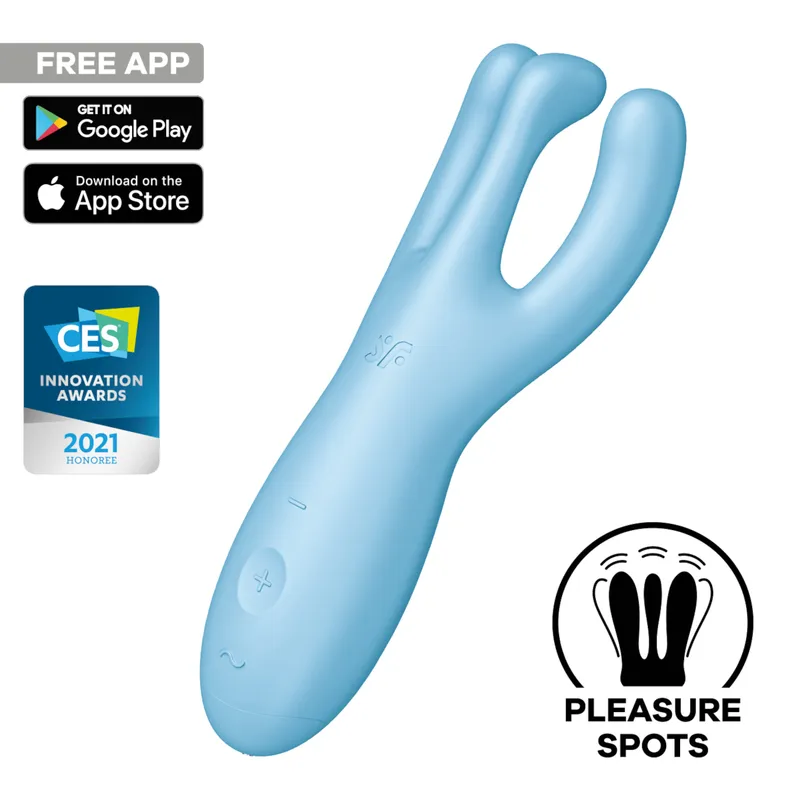 Satisfyer Satisfyer Threesome 4 Connect App, 14 cm, Hellblau, – Produktbild 1 von 1
