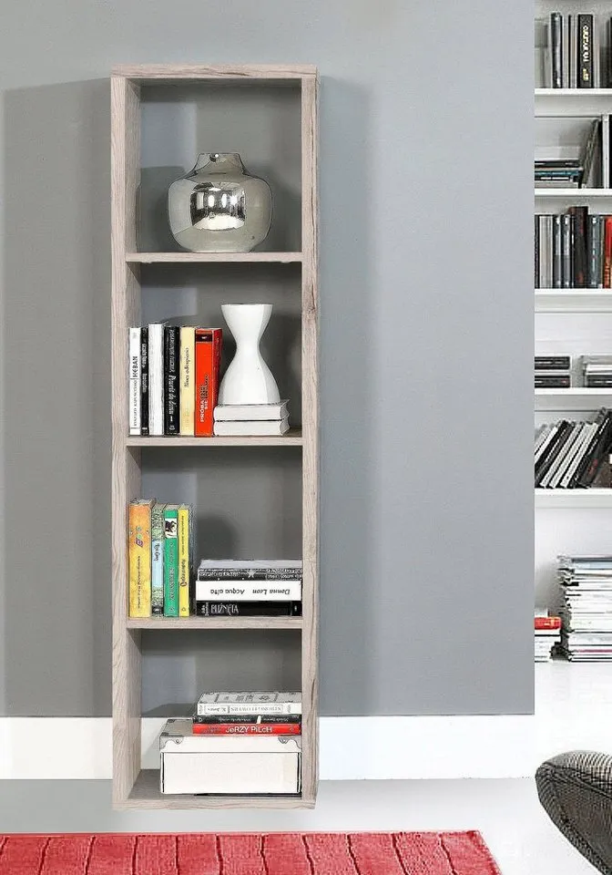 FORTE Standregal Mauro, FSC®-zertifiziert, Fachgröße 33x33cm, 4 Fächer, Beige, – Produktbild 3 von 8