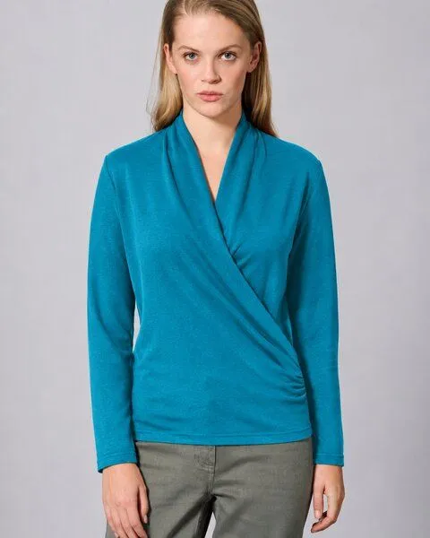 HempAge HempAge Langarmshirt Hanf/Biobaumwolle, Lagoon(blau), – Produktbild 1 von 3