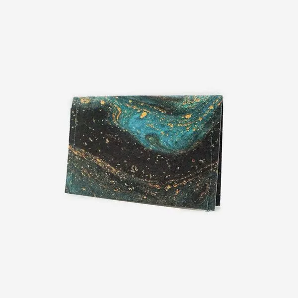 paprcuts paprcuts RFID Kartenhalter, Saphire marble (blau gelb), – Produktbild 1 von 2