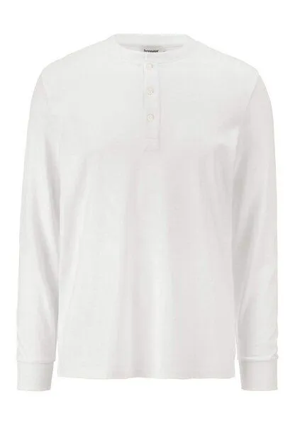 hessnatur hessnatur Henley Longsleeve Relaxed aus reiner Bio-Baumwolle, Naturweiss, – Produktbild 3 von 4