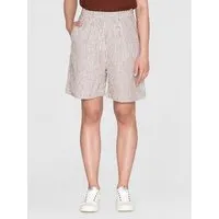 KnowledgeCotton Apparel KnowledgeCotton Apparel Weite High-Waist Shorts STRIPED POSEY aus Bio-Leinen, Braun (brown stripe), – Produktbild 1 von 1
