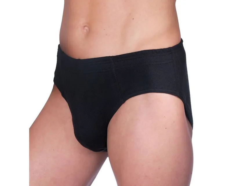 HERMKO Slip 3300 Bio-Baumwolle, Sport Slip ohne Eingriff, Dehnbund, hautnaher Schnitt, Schwarz, – Produktbild 3 von 4