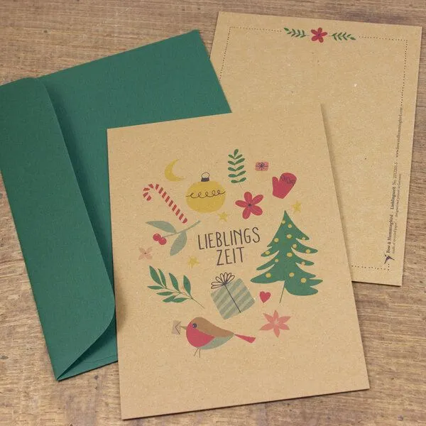Bow & Hummingbird Bow & Hummingbird Postkarte Lieblingszeit – Produktbild 3 von 5