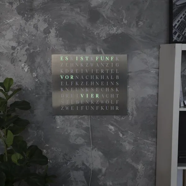 build-yours build-yours Bausatz WordClock Jupiter Edelstahl gelasert - Bau dir deine Wortuhr – Produktbild 7 von 7