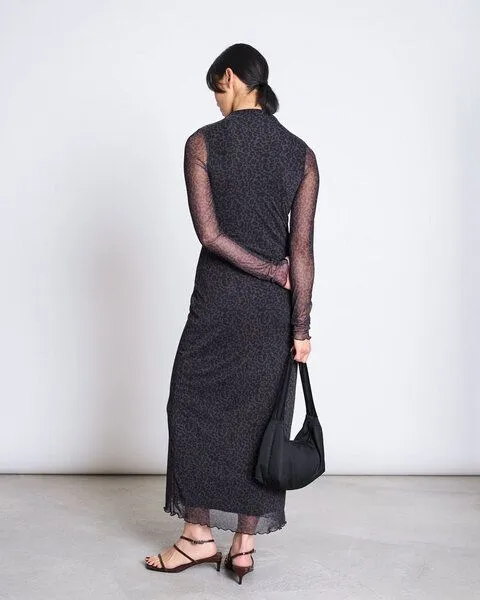 JAN N JUNE JAN 'N JUNE Mesh-Maxikleid ZALDI, Dark leo print, – Produktbild 2 von 4