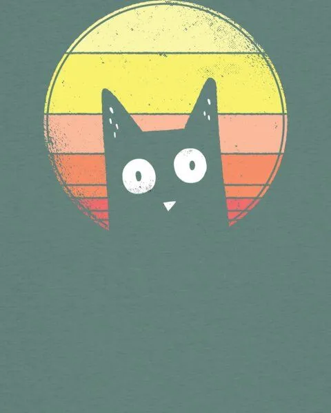 watapparel watapparel T-Shirt Frauen Sunset Cat, Green bay, – Produktbild 3 von 3