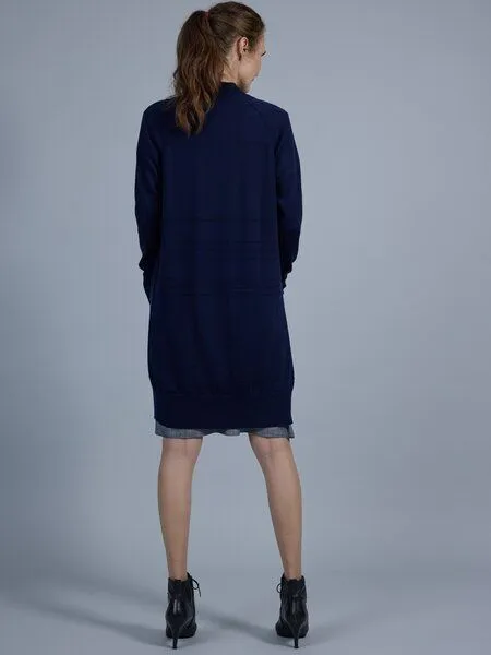 Susan's Fashion Susan's Fashion Strickjacke Marie aus Biomerinowolle, Dunkelblau, – Produktbild 3 von 6
