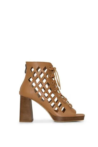 AGAZI AGAZI Dance Your Way – cut-out block heel sandals made from mushroom leather, Toffi, – Produktbild 2 von 2