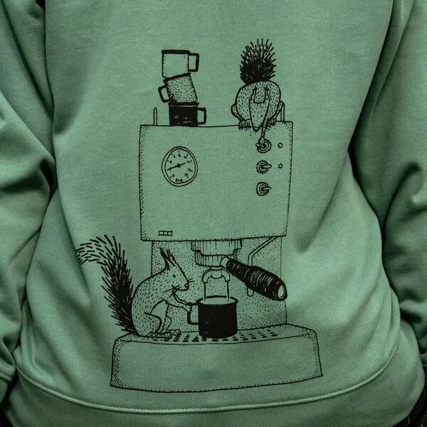Cmig Cmig Kaffee-Hörnchen Kapuzenjacke unisex für Kaffeefreunde, Green bay (grün), – Produktbild 2 von 4