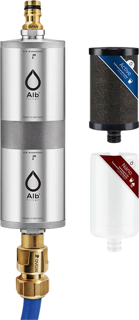 Alb Filter Alb Filter® FUSION Active+Nano Trinkwasserfilter Camping-Set: Mobil mit Koffer Edelstahl Natur – Produktbild 2 von 2
