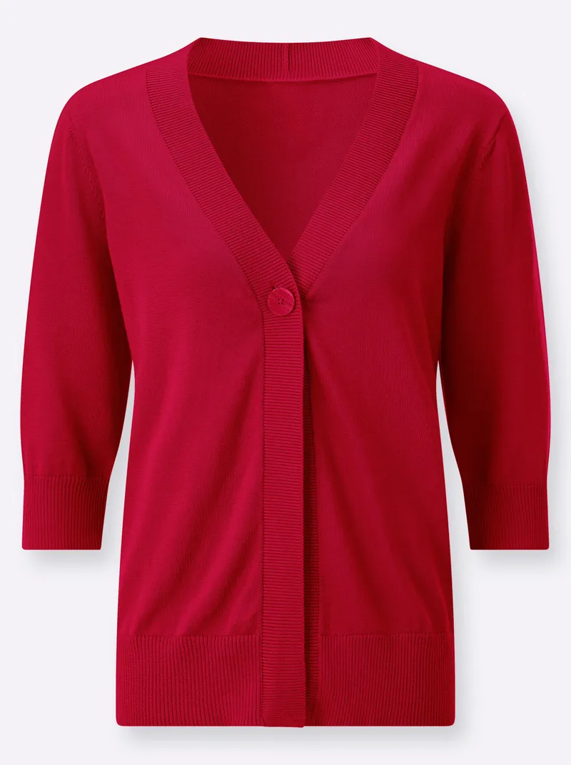 Witt Feinstrickjacke, Rot, – Produktbild 1 von 2