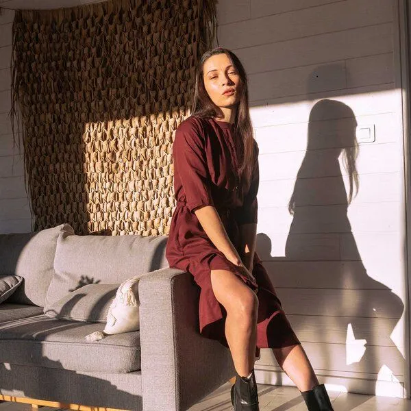 WiDDA berlin WiDDA berlin Hemdblusenkleid BAYA bordo aus TENCEL – Produktbild 1 von 4