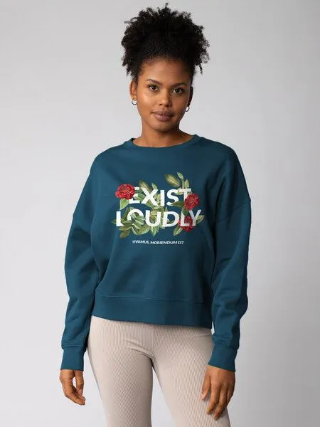 watapparel watapparel Sweatshirt Frauen Exist Loudly, Deep teal, – Produktbild 2 von 2