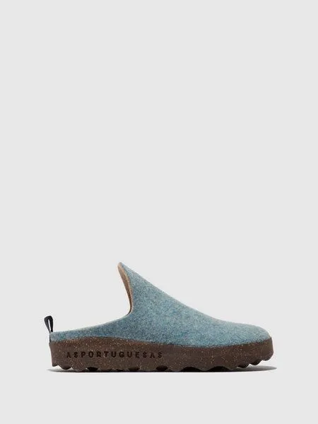 ASPORTUGUESAS ASPORTUGUESAS Filz Pantolette Come, Sky blue/yellow, – Produktbild 1 von 4