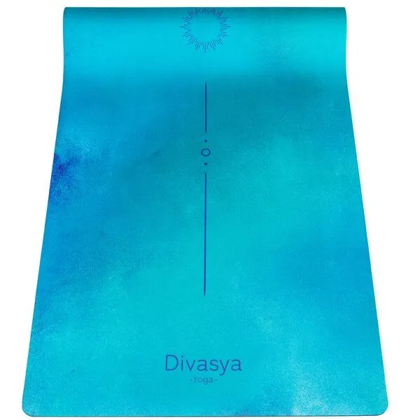 Divasya Divasya Yogamatte aus recycelten PET-Flaschen & Naturkautschuk | in 4 Farben, Pure ocean, – Produktbild 3 von 4