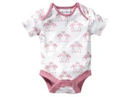 HANS NATUR Baby Body Kurzarm Bio-Baumwolle Flamingo Gr. 50/56 – Produktbild 1 von 1