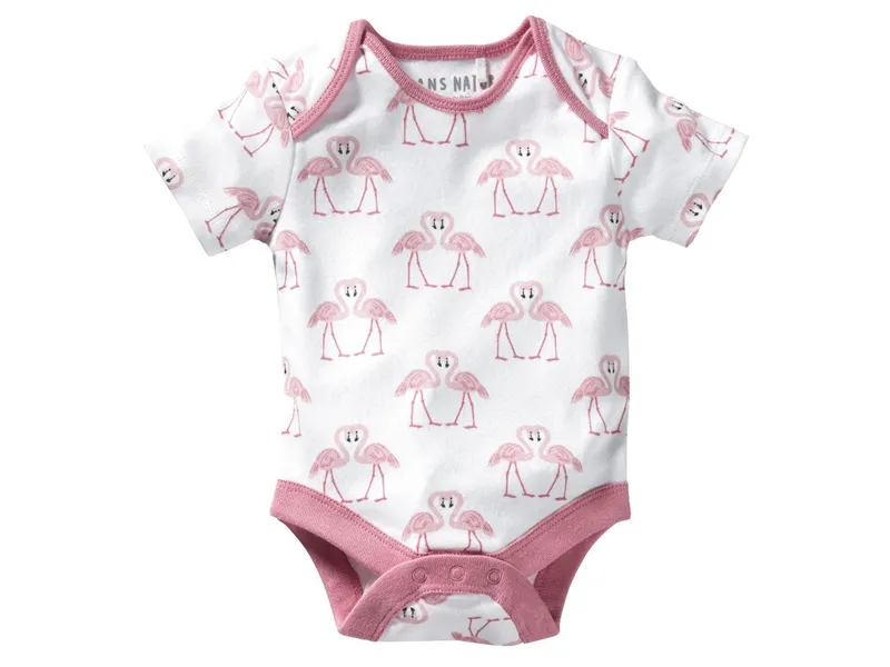 HANS NATUR Baby Body Kurzarm Bio-Baumwolle Flamingo Gr. 86/92, Pink, – Produktbild 1 von 2