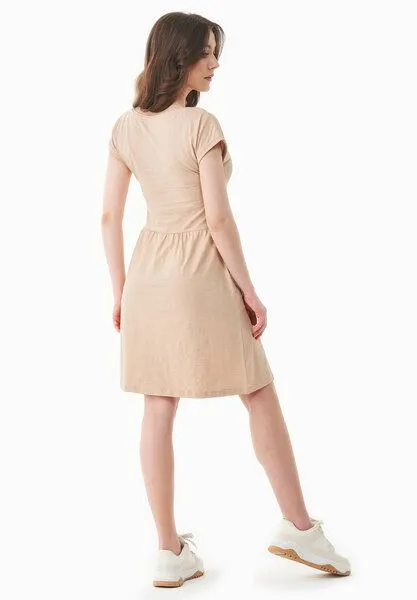ORGANICATION ORGANICATION Slub-Jersey-Kleid aus Bio-Baumwolle, Soft beige, – Produktbild 4 von 4