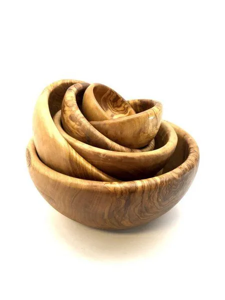 Olivenholz erleben Olivenholz erleben Schalen 6er Set (rund) aus Olivenholz – Produktbild 4 von 4