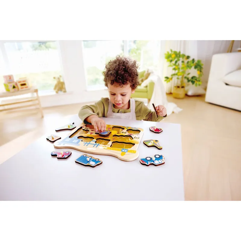 Hape Hape Steckpuzzle Bau, Mehrfarbig, – Produktbild 1 von 3