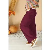 La Gitana La Gitana Damen Cordhose „Lina“ aus Stretch Bio Baumwolle, Passform: Loose Fit, Bordeaux (rot), – Produktbild 1 von 1