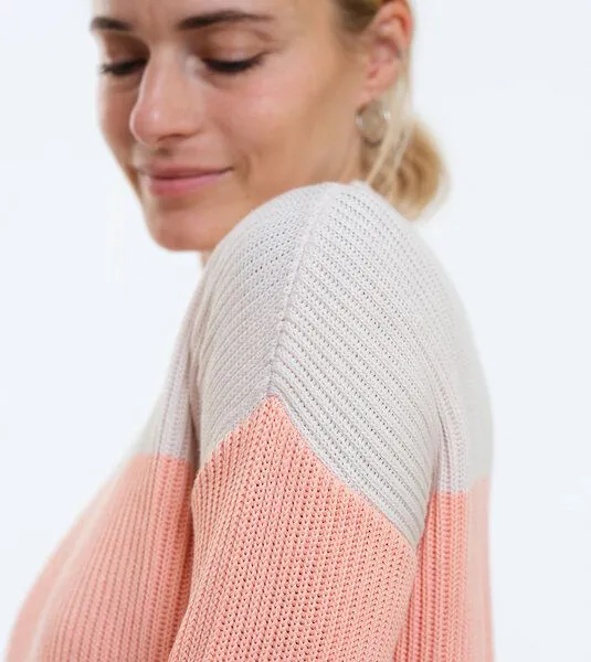 Gary Mash GARY MASH Strickpullover Peyla aus Biobaumwolle, Streifen apricot (mehrfarbig), – Produktbild 3 von 4