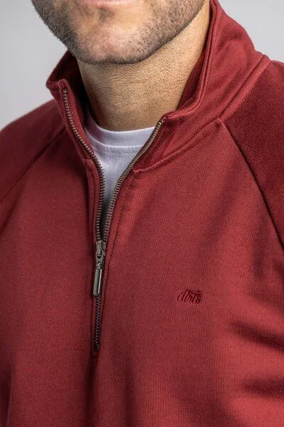 DIRTS dirts Quarter Zip Raglan, Royal burgundy, – Produktbild 3 von 4