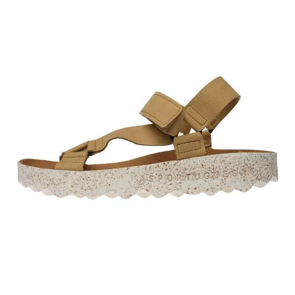 ASPORTUGUESAS ASPORTUGUESAS Damen Sandale Clew mit Klett, Tan, – Produktbild 1 von 4