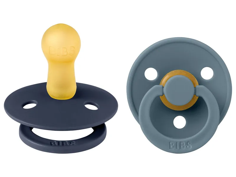 BIBS BIBS Schnuller Naturlatex "Colour" 2er Pack kirschförmig 6-18 Monate, Blau, – Produktbild 2 von 3