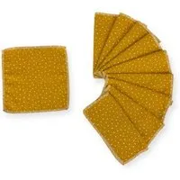 NoWaste Wrapping NoWaste Wrapping NoWaste Stofftaschentücher Taschentücher aus Stoff 10er SET ver. Motive, Senf punkte, – Produktbild 1 von 1