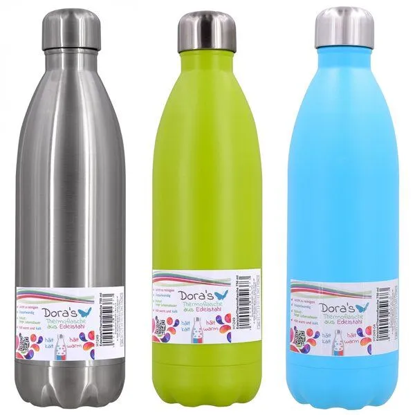 Dora's Dora's Edelstahl-Thermosflasche (0,75l) – Doppelwandig & Vakuumisoliert, Grey, – Produktbild 1 von 3