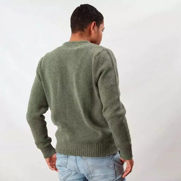 Osborne Knitwear Osborne Knitwear Melierter Wollpullover, Landscape (grün), – Produktbild 2 von 5