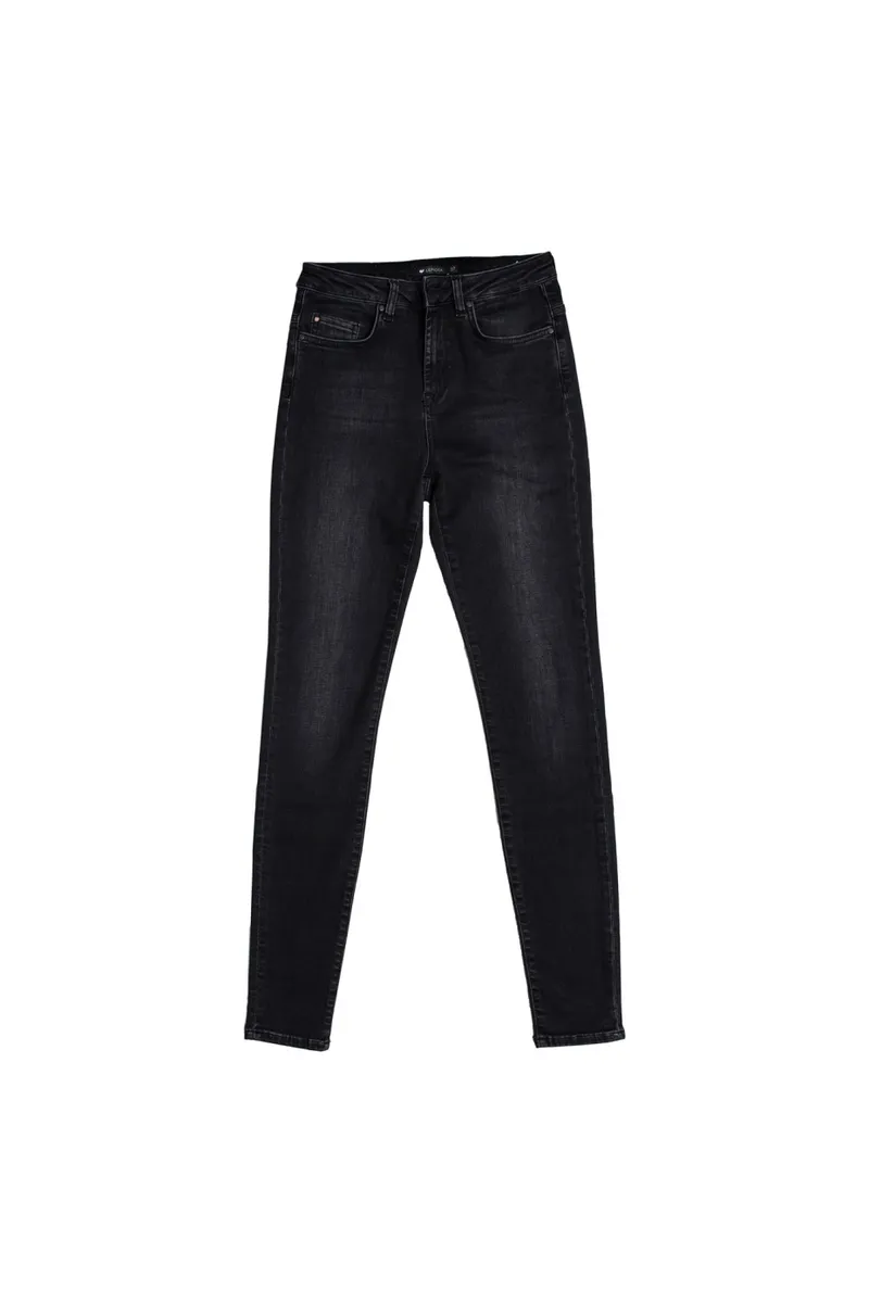 Lovjoi LOVJOI Damen vegan Skinny Jeans Lepiota Washed Schwarz, Schwarz, – Produktbild 1 von 1