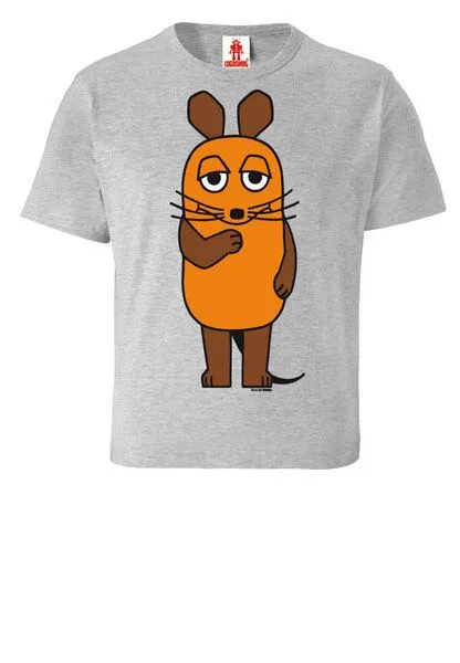 LOGOSH!RT LOGOSH!RT Die Sendung mit der Maus Die Maus Kinder Bio T-Shirt, Grau-meliert, – Produktbild 2 von 4
