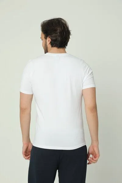 Bruno Barella GOTS zertifizierte Biobaumwolle Herren T-Shirt von Bruno Barella, Weiss, – Produktbild 2 von 2
