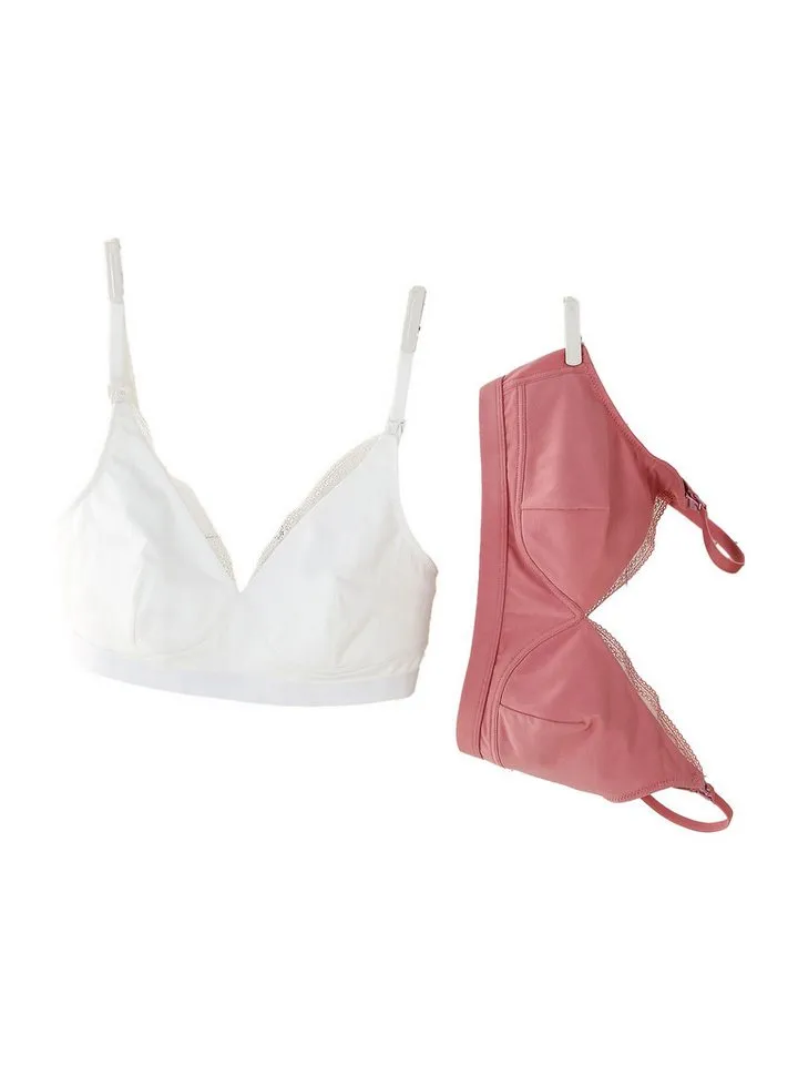 Vertbaudet Vertbaudet Still-BH 2er-Pack, Bio-Baumwolle, Rosa, – Produktbild 3 von 4