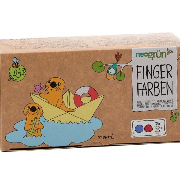 neogrün neogrün Fingerfarben 2er Set "Nori", Blau/rot, – Produktbild 6 von 6