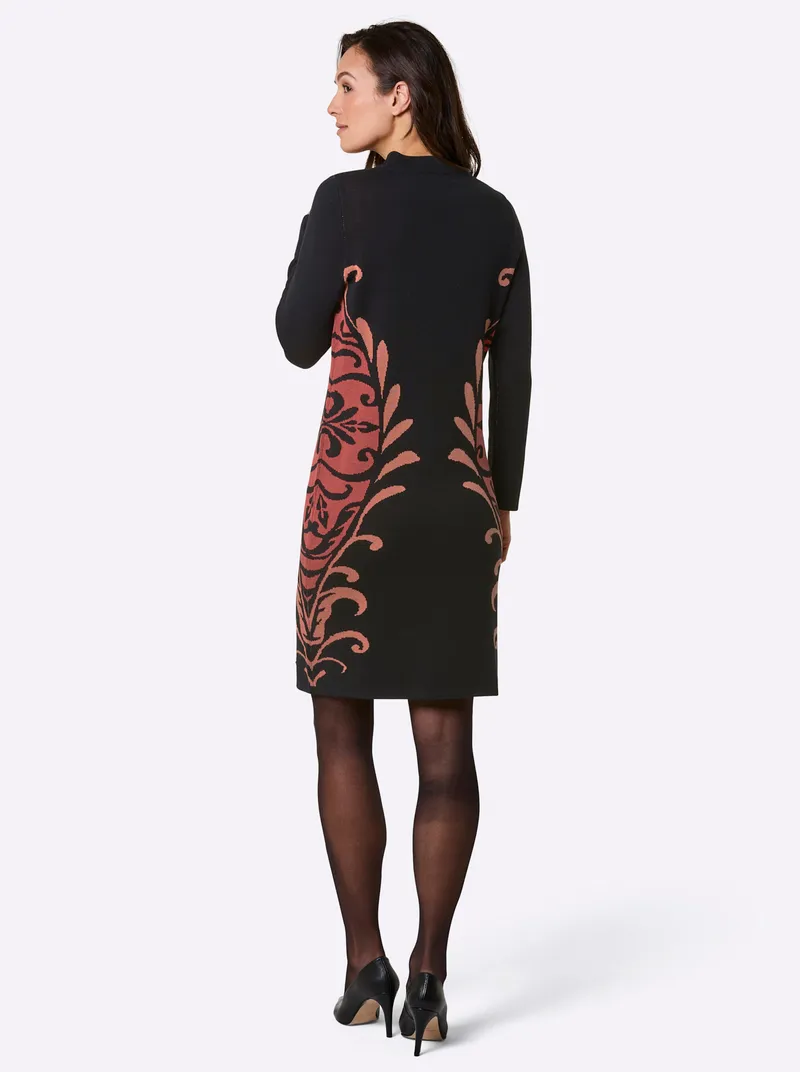 Strickkleid, Schwarz-terra, – Produktbild 1 von 3