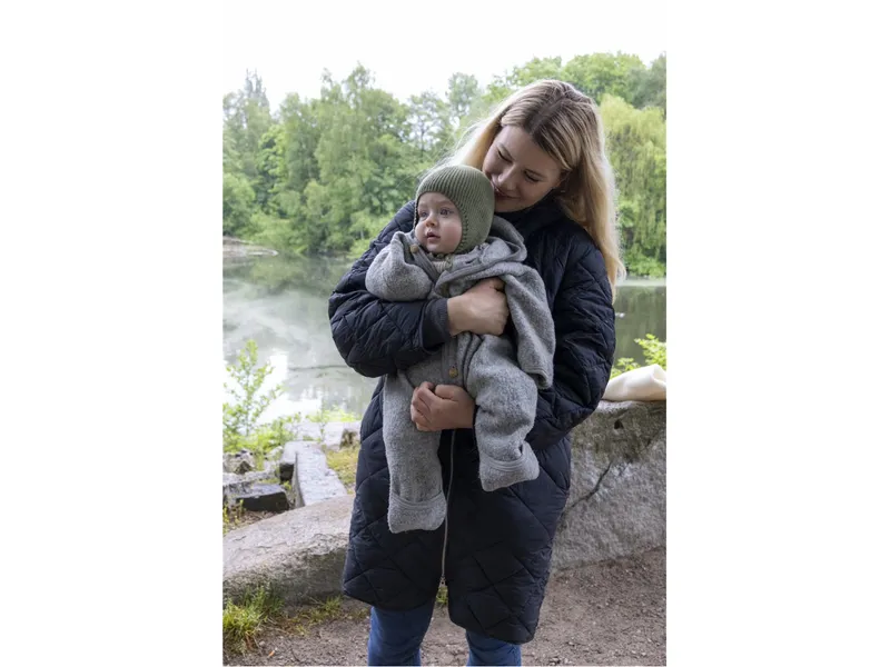 Pickapooh Pickapooh Baby Mütze Wolle Seide Feinstrick olive Gr. 2 (42-46 cm), Grün, – Produktbild 2 von 2