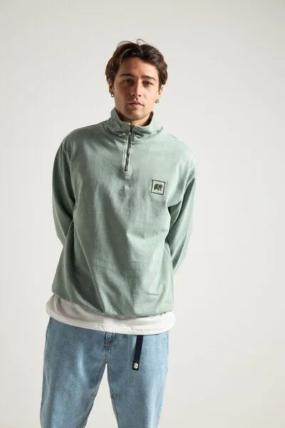 Trendsplant Trendsplant Sauce Pigment Quarter Zip Sweatshirt Silver Green, Grün, – Produktbild 1 von 4