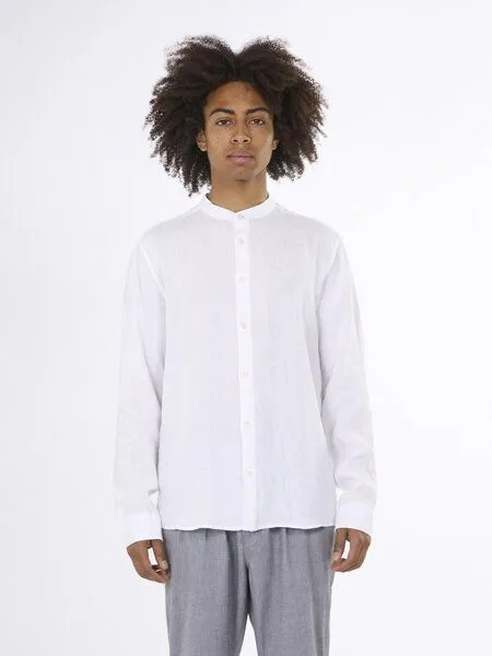 KnowledgeCotton Apparel KnowledgeCotton Apparel Langarm-Hemd Costum Fit Linen, Bright white, – Produktbild 2 von 4