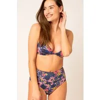 Woodlike Woodlike Damen vegan Bikiniunterteil High Waist Emee Reversible Flower Blau / Pink – Produktbild 1 von 1