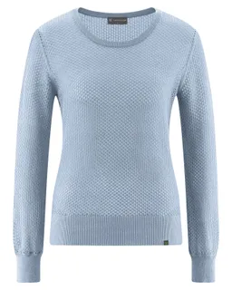 HempAge Hempage Damen vegan Pullover Luftiger Lockerer Strick Rauchblau – Produktbild 1 von 1