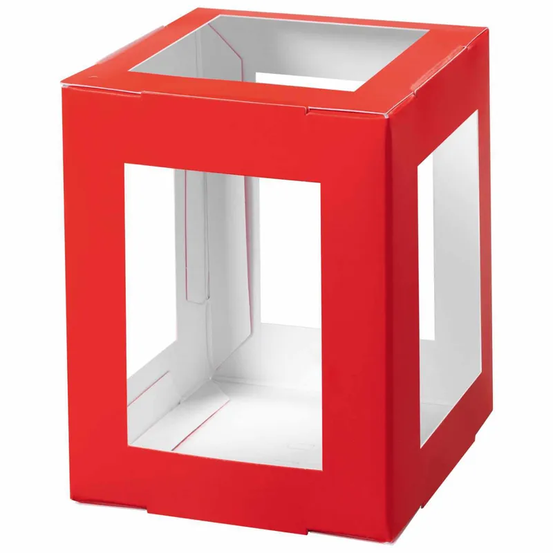 folia folia Laternen Rohling eckig 13,5x13,5x18cm 5 Stück Rot, Rot, – Produktbild 1 von 1