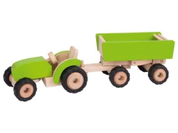 Goki goki Großer Traktor mit Anhänger aus Massivholz 52 x 14,5 x 14 cm – Produktbild 1 von 1
